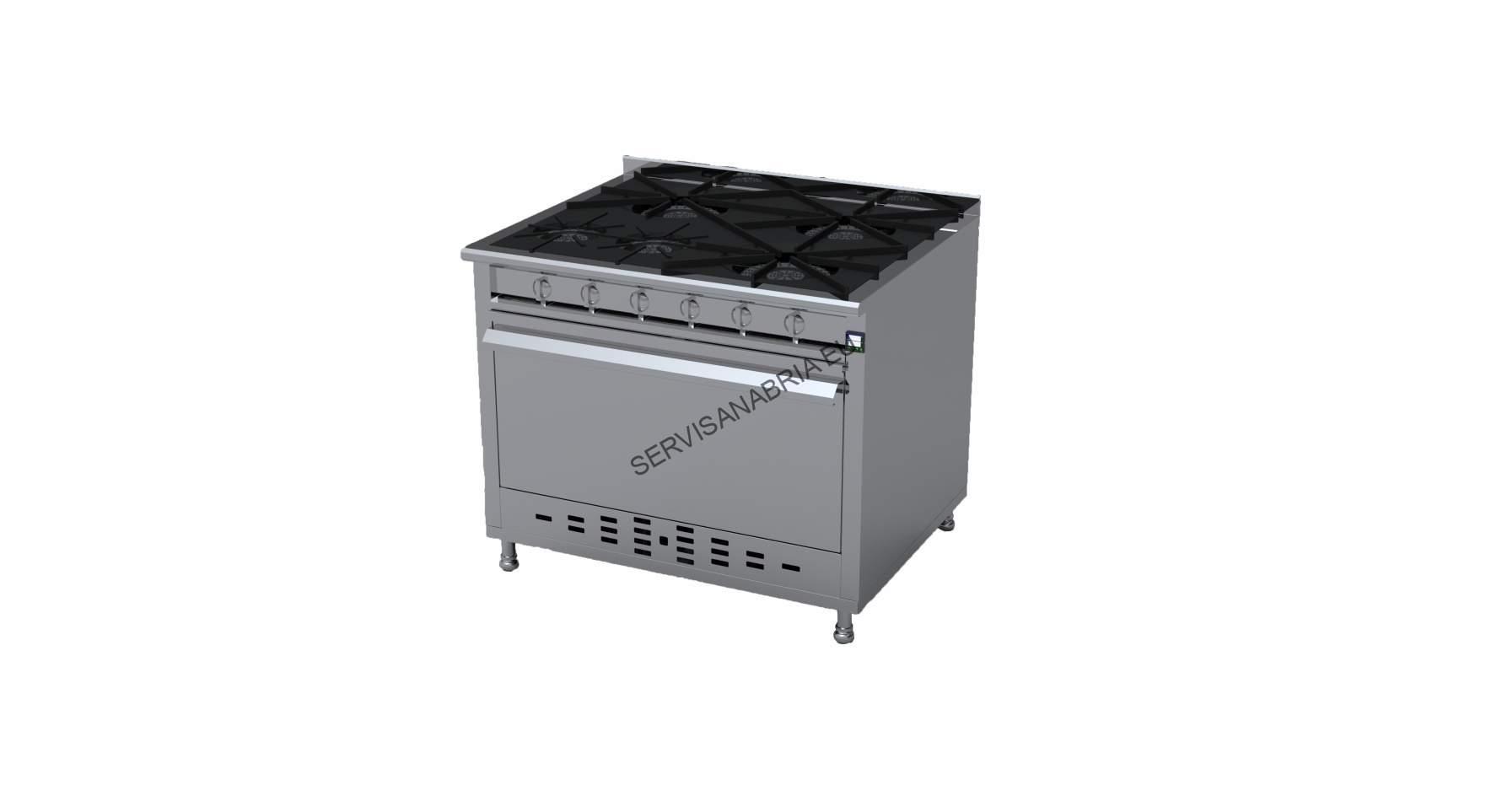 Estufa Industrial de 5 Puestos con Horno